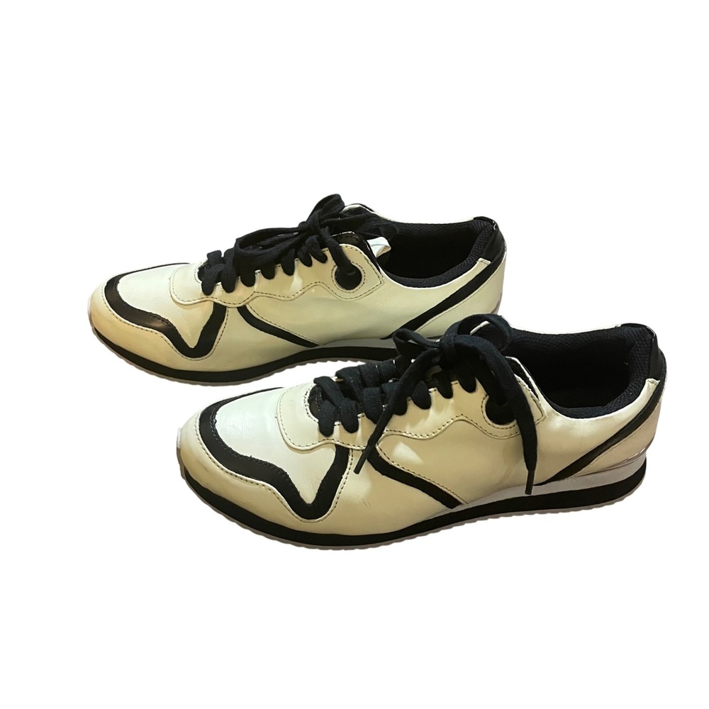 Jeffrey Campbell Ibiza Last Sneakers Cream Black Low Athletic Shoes Womens 10M - Picture 2 of 7